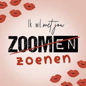 Liefde kaart ik wil met je zoenen corona kusjes roze