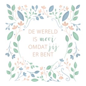 Liefde kaart met geïllustreerde bloemen