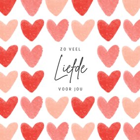 Liefdekaart liefde hartjes fijne valentijn roze rood