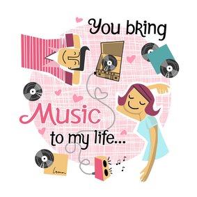 Liefdekaart met muziek