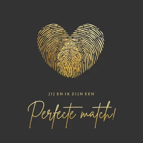 Liefdeskaart met vingerafdrukken - perfecte match!