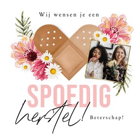 Liefdevolle beterschapskaart herstel pleister hart foto