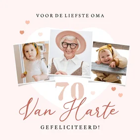 Liefdevolle fotokaart met hart in warme en zachte tinten