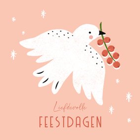 Liefdevolle kerstwens met vogel 