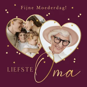 Liefdevolle moederdagkaart liefste oma hartjesconfetti foto