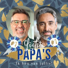 Liefdevolle vaderdagkaart liefste papa’s collage hart goud