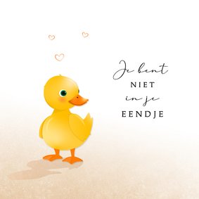 Liefdevolle wenskaart illustratie je bent niet in je eendje