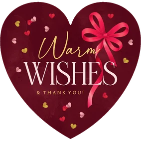 Liefdevolle zakelijke kerstkaart warm wishes hartvorm hartje