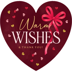 Liefdevolle zakelijke kerstkaart warm wishes hartvorm hartje