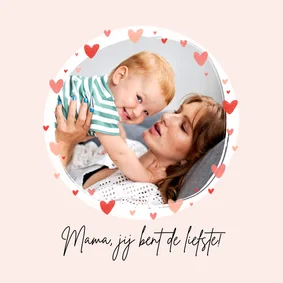 Lieve fotokaart met hartjes kader