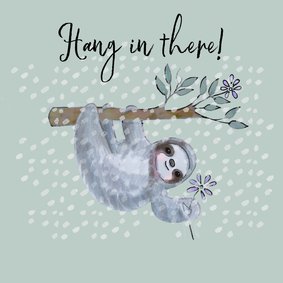 Lieve kaart met luiaard Hang in there!