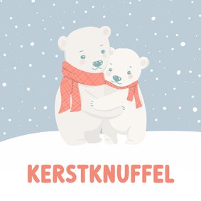 Lieve kerstkaart met ijsbeertjes kerstknuffel winter