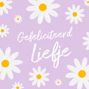 Lieve madeliefjeskaart om iemand te feliciteren