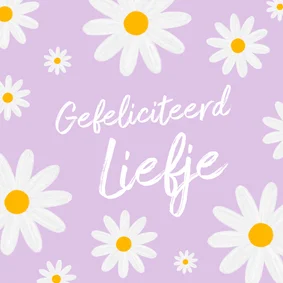 Lieve madeliefjeskaart om iemand te feliciteren
