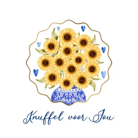 Lieve moederdagkaart illustratie vaas bloemen hartjes