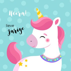 Lieve unicorn verjaardagskaart