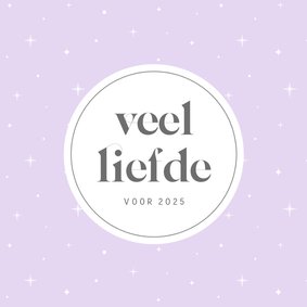 Lila nieuwjaarskaart veel liefde met sterren