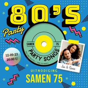 LP uitnodiging 80's party 