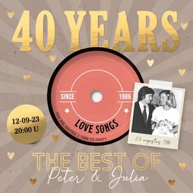 LP uitnodiging huwelijk jubileum 40 jaar