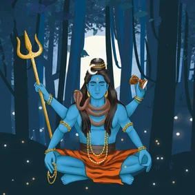 Meditatieve Shiva wenskaart voor raksha bandhan