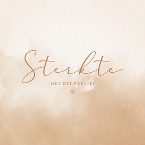 Minimalistische sterkte kaart beige waterverf en hartje