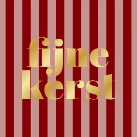 Modern kerstkaartje rood roze streepjes fijne kerst goud