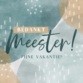 Moderne bedankkaart om de meester te bedanken