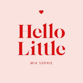 Moderne felicitatiekaart geboorte hello little met naam