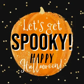 Moderne kaart Spooky Halloween pompoen sterren goud 