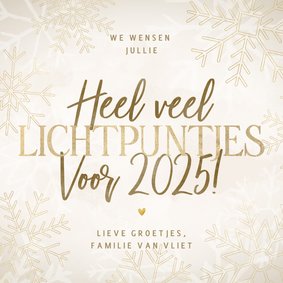 Moderne kerstkaart heel veel lichtpuntjes voor 2025