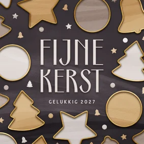 Moderne kerstkaart met kerstvormen