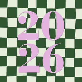 Moderne kerstkaarten met groene blokjes 2027