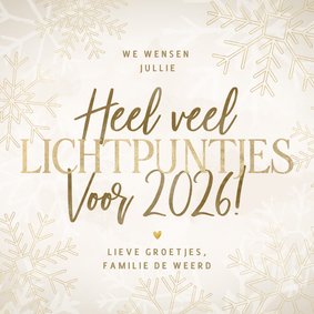 Moderne nieuwjaarskaart heel veel lichtpuntjes voor 2026!