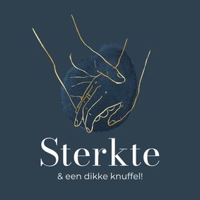 Moderne sterktekaart lijnillustratie handen goud 