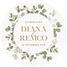 Moderne trouwkaart waterverf eucalyptus takjes