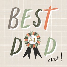 Moderne Vaderdag kaart 'Best Dad ever!' met lint