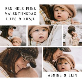 Moderne valentijnskaart collage met 6 foto's