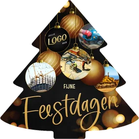 Moderne zakelijke kerstboom kaart kerstballen fotocollage