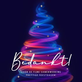 Moderne zakelijke kerstkaart kerstboom blauw rood 