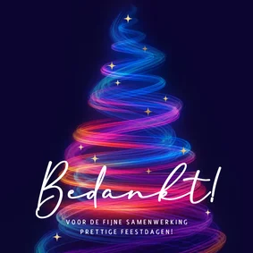 Moderne zakelijke kerstkaart kerstboom blauw rood 