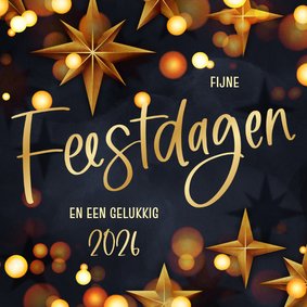 Moderne zakelijke kerstkaart kerstster goud blauw