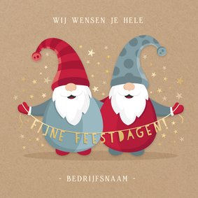 Moderne zakelijke kerstkaart met kerst kabouters