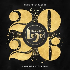 Moderne zakelijke kerstkaart vette gouden 2026 logo