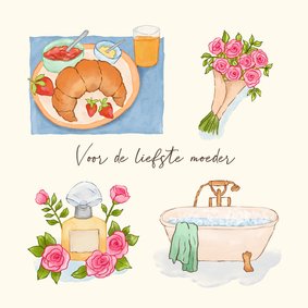 Moederdag - een ontbijt, parfum, rozen en een bad