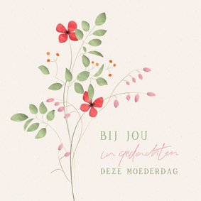 Moederdag kaart troostrijk wilde bloemen aquarel kraftlook