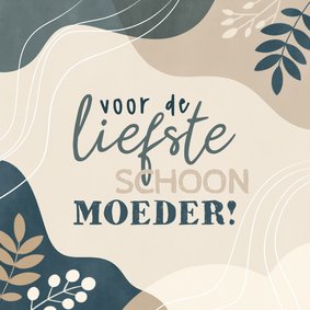 Moederdag kaart voor schoonmoeder met plantjes en vormen