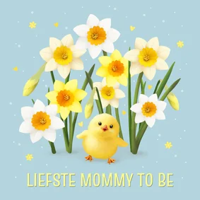 Moederdag narcissen met kuiken
