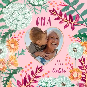 Moederdag oma paardenbloemen rand