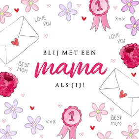 Moederdagkaart blij met een mama als jij
