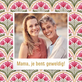 Moederdagkaart bloemen schubben patroon foto